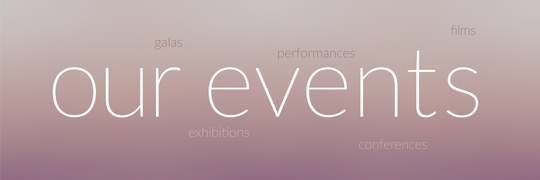 Subtle gradient from soft plum to a warm light grey with the word events in the middle.  Words representing types of events are sitting in the back ground.