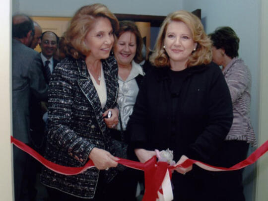 Mrs. Rita Demirdjian (left), representing the AGBU Lebanon D