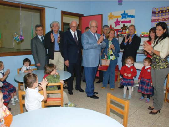 A cheerful visit with the youngest students at Lazar Najarian-Calouste Gulbenkian School. (2008); 